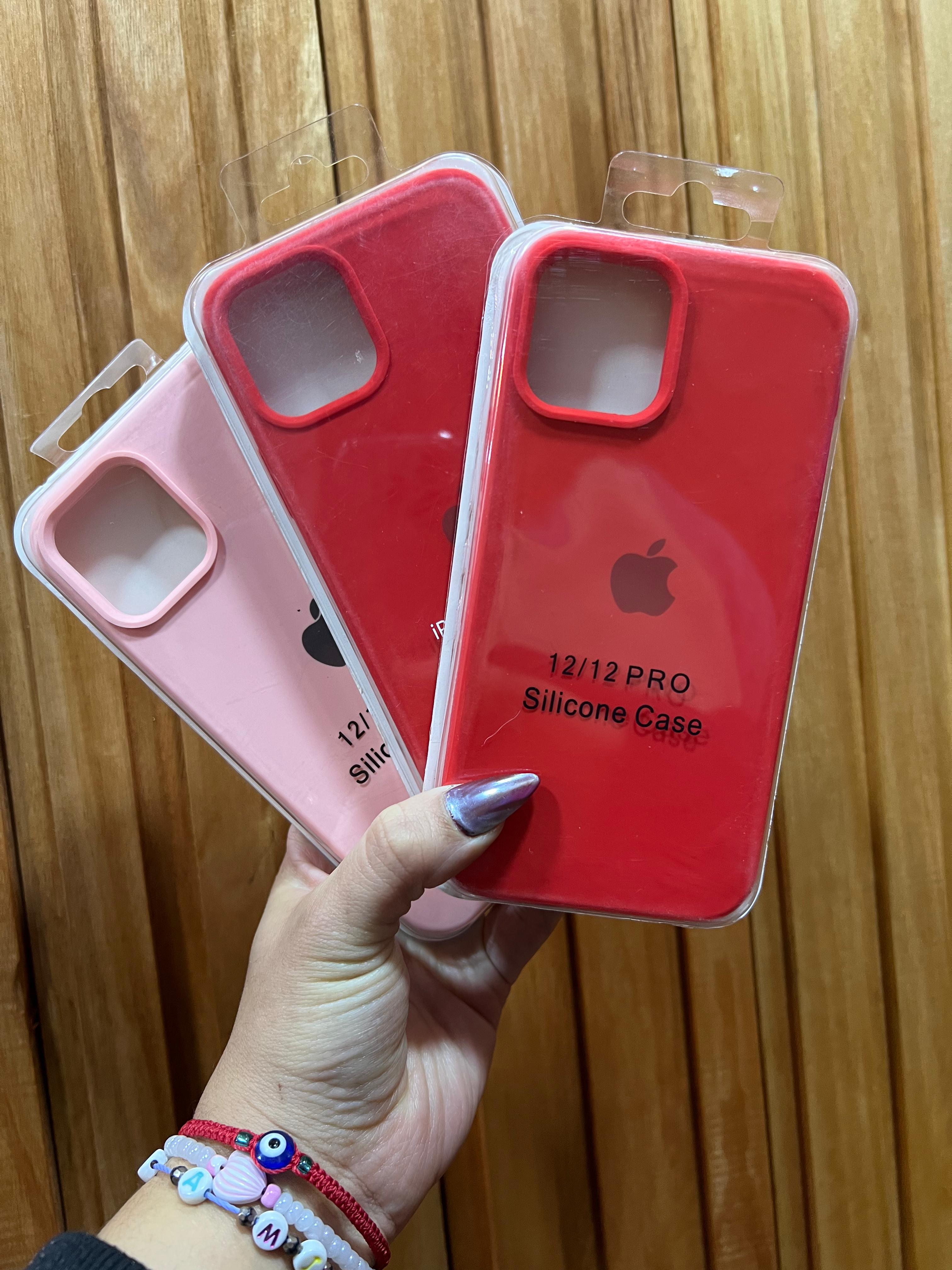Funda Silicona iPhone 12/12 Pro Rosa y Rojo - Tonos cálidos - TechZone Store