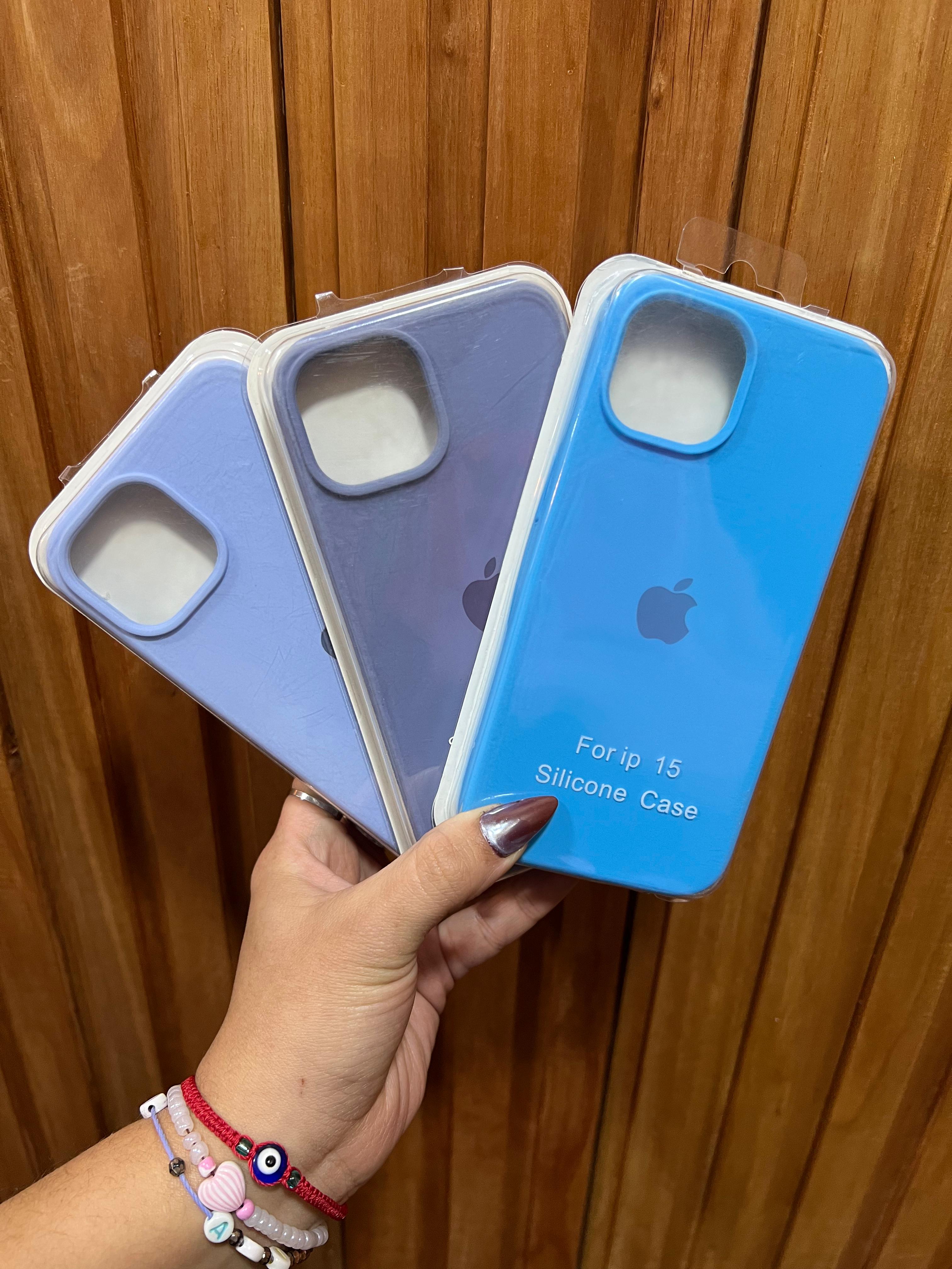 Funda Silicona iPhone 15 Azul Claro, Morado y Azul Intenso - Tonos azules - TechZone Store