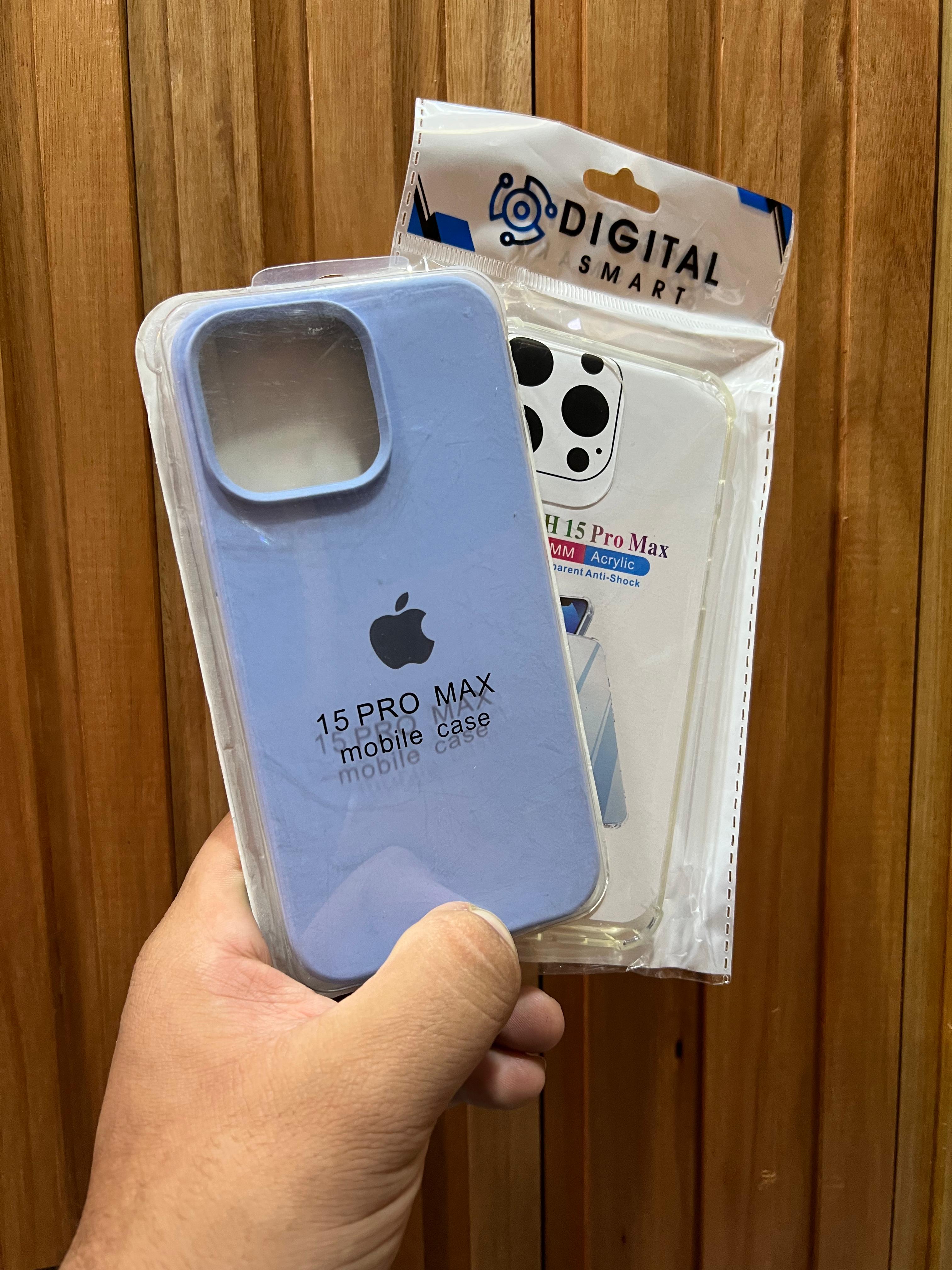 Funda Silicona iPhone 15 Pro Max Azul - Protección premium con empaque - TechZone Store