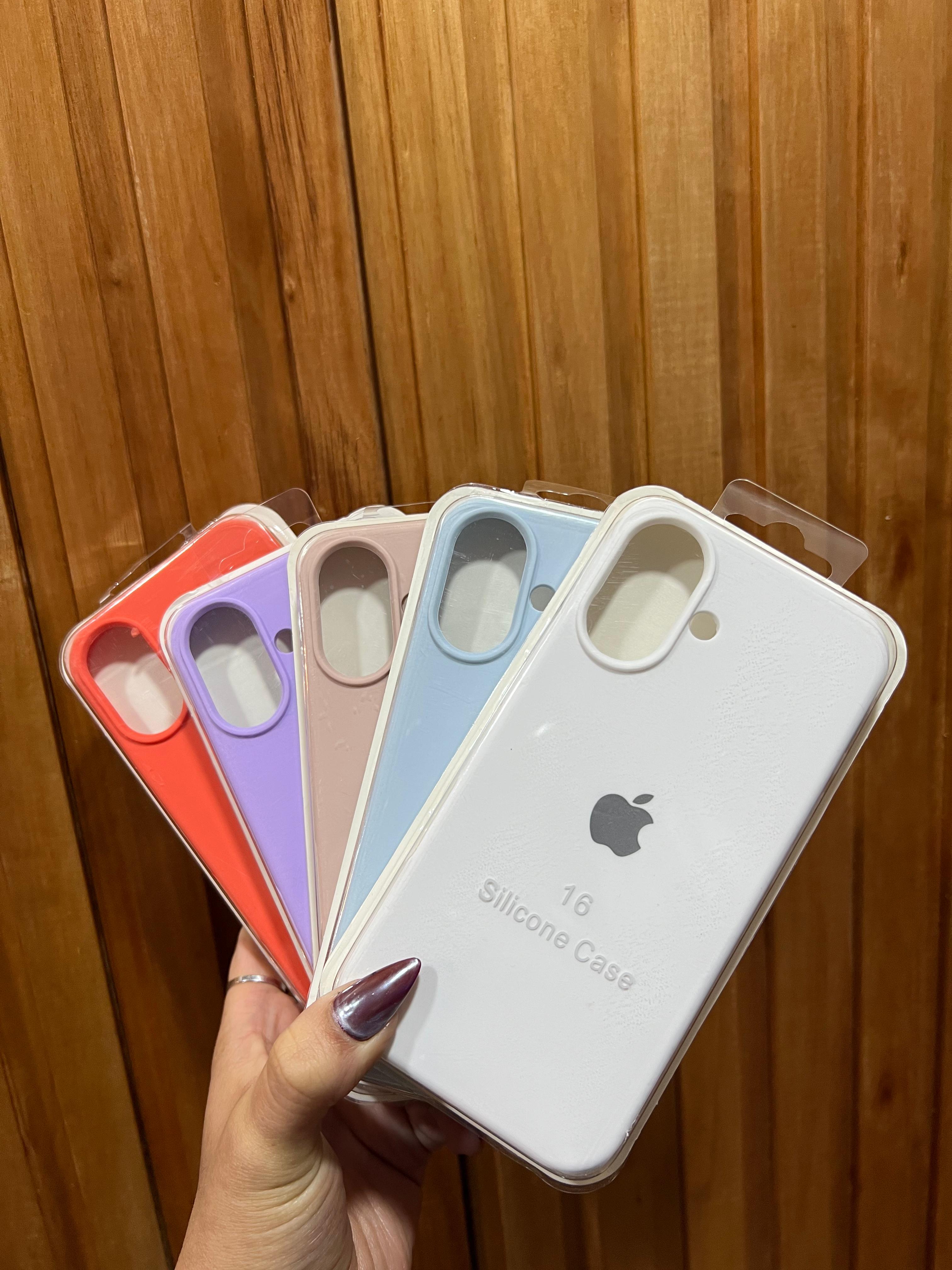 Funda Silicona iPhone 16 Rojo, Morado, Rosa, Azul Claro y Blanco - Serie 16 - TechZone Store