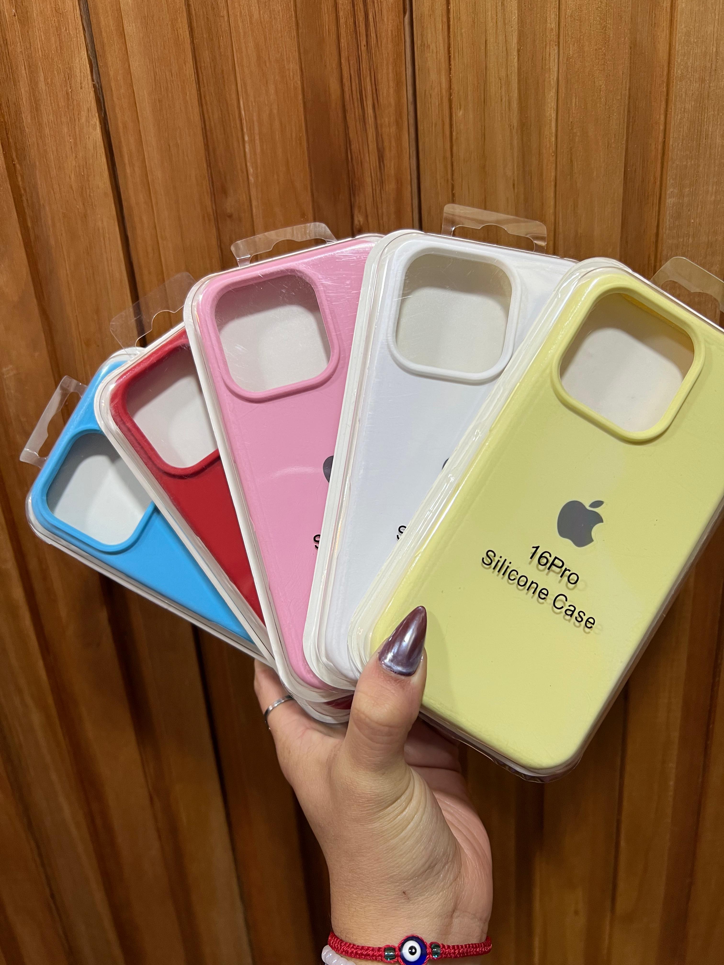 Funda Silicona iPhone 16 Pro Azul, Rojo, Rosa, Blanco y Amarillo - Última generación - TechZone Store
